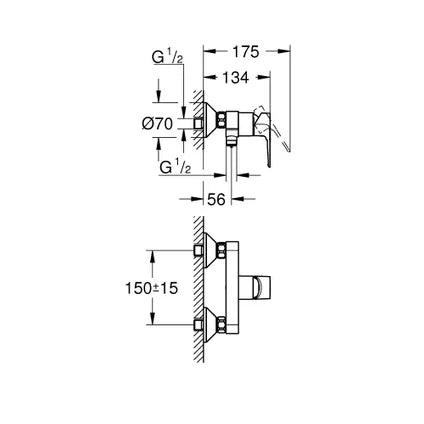 Mitigeur de douche Grohe Start Loop chromé