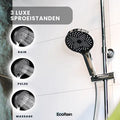 Pomme de douche EcoRain Charly 13 cm – Chrome – Avec Flexible - Economiseur d'eau