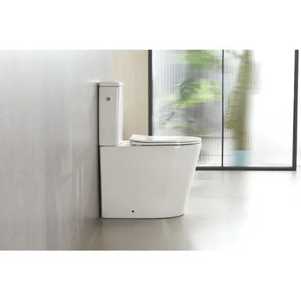 Aquavive Toilette duobloc Esino avec cuvette sans bride - blanc