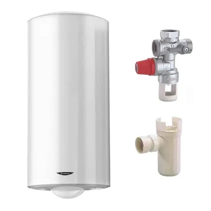 Pack Chauffe Eau Électrique Vertical - Ariston - Sagéo - Blanc - 200 L - Résistance Stéatite