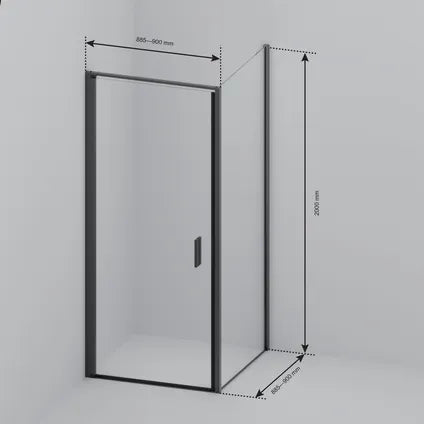 Cabine De Douche Bogota - Lomazoo - 90 X 90 X 200 Cm - Noir - 6 Mm Verre Fumé - Anticalcaire